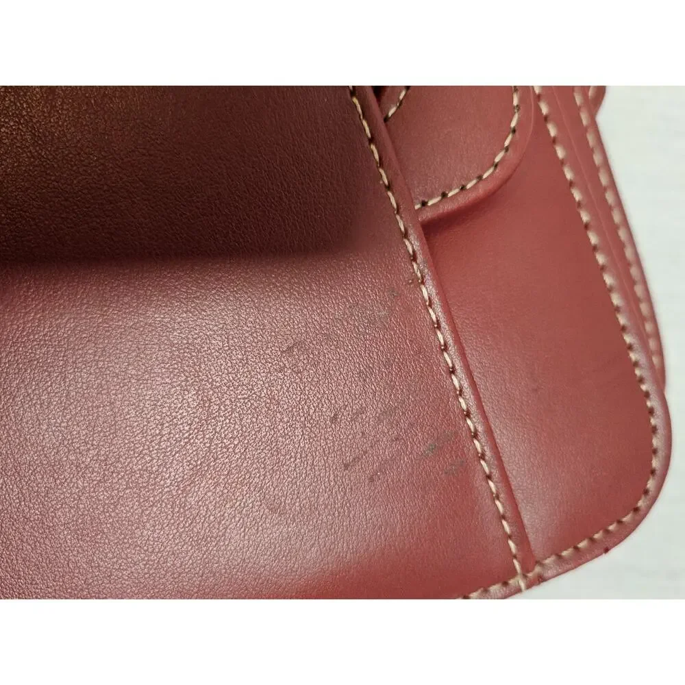Franklin Covey Burgundy Faux Leather Tote Wallet Planner Case - Missing Binder